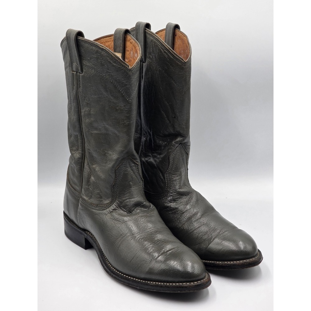 Nocona‎ Boots Vintage Cowboy Boots Mens 7.5B Gray Leather Western Rodeo Boots